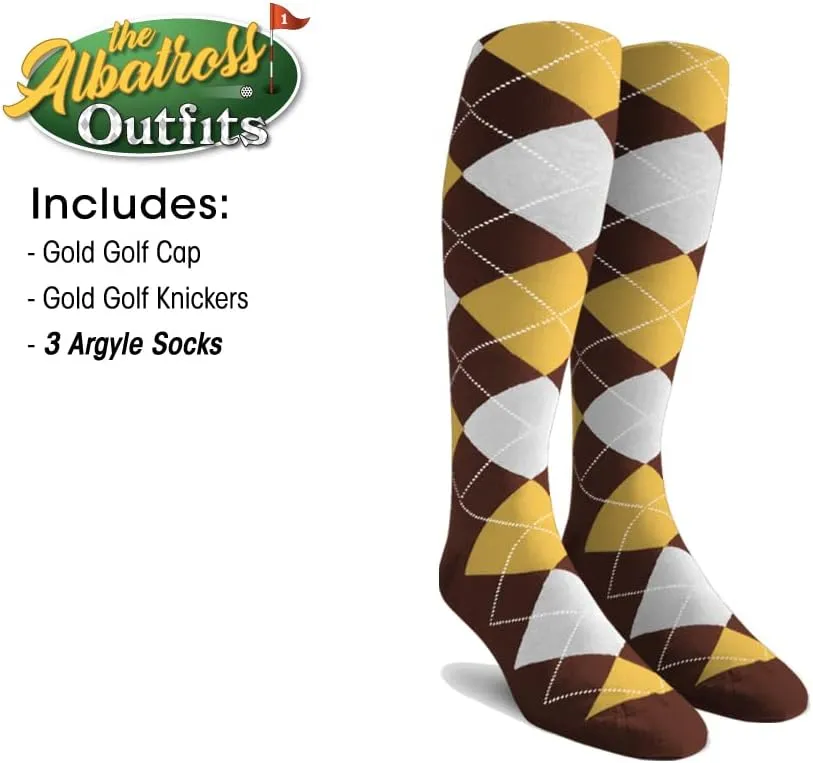 Mens Albatross Golf Outfit - Golf Cap, 3 Argyle Socks