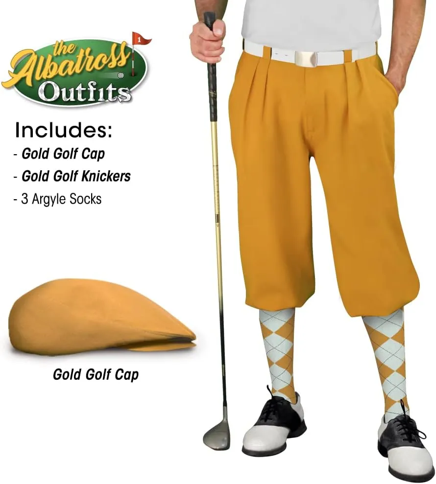 Mens Albatross Golf Outfit - Golf Cap, 3 Argyle Socks