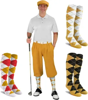 Mens Albatross Golf Outfit - Golf Cap, 3 Argyle Socks