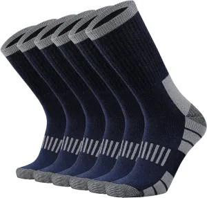 Men's Cotton Heavy Thick Full Cushion Crew Socks Moisture Wicking Control Thermal Winter Athletic Steel Toe Work Boot
