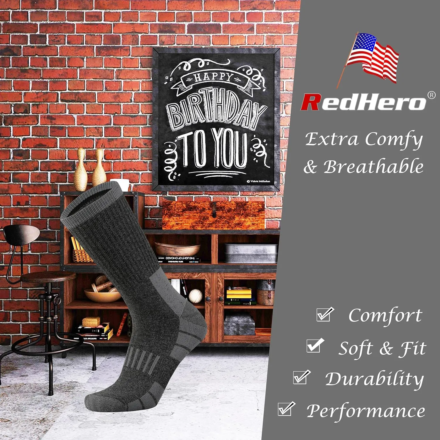 Men's Cotton Heavy Thick Full Cushion Crew Socks Moisture Wicking Control Thermal Winter Athletic Steel Toe Work Boot