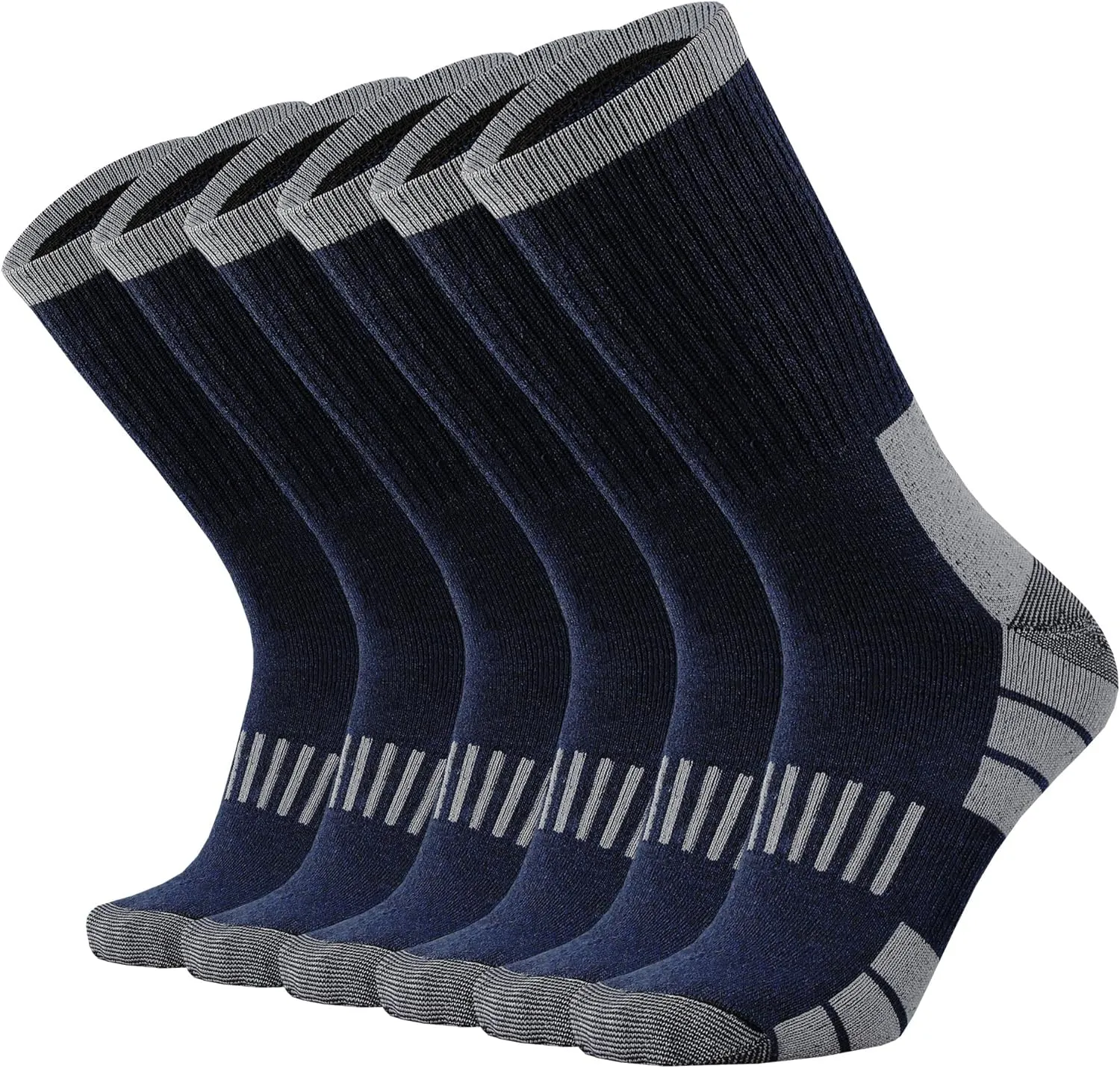 Men's Cotton Heavy Thick Full Cushion Crew Socks Moisture Wicking Control Thermal Winter Athletic Steel Toe Work Boot