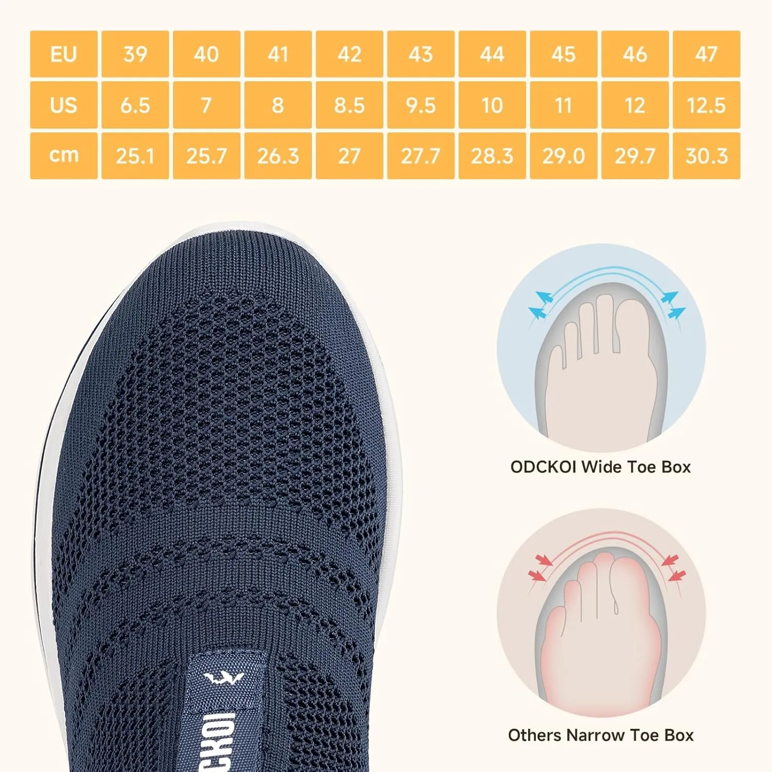 Men's Hands-Free Slip On Sneakers | Laceless Walking Shoes for Gym/Travel/Office
