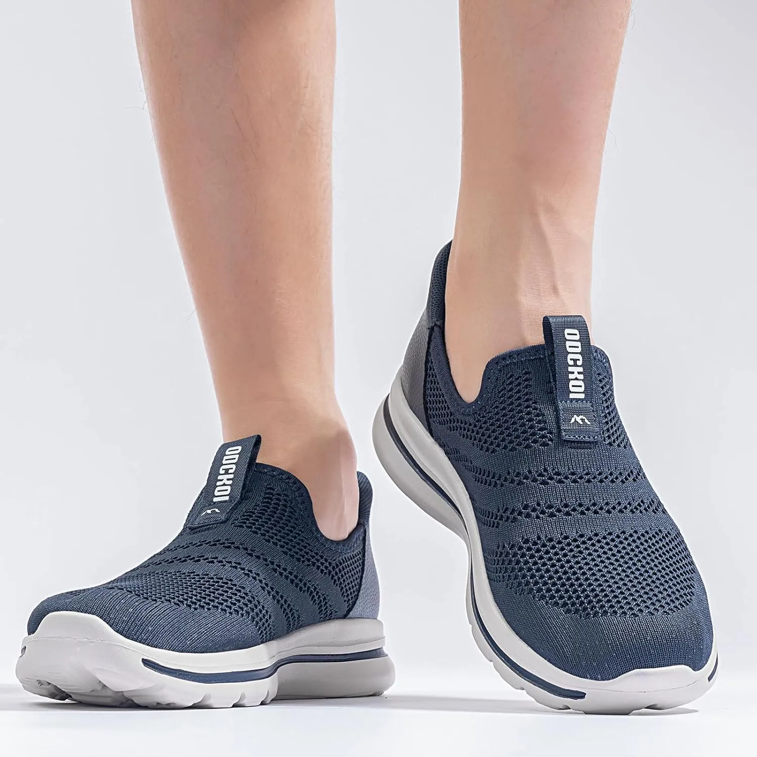 Men's Hands-Free Slip On Sneakers | Laceless Walking Shoes for Gym/Travel/Office
