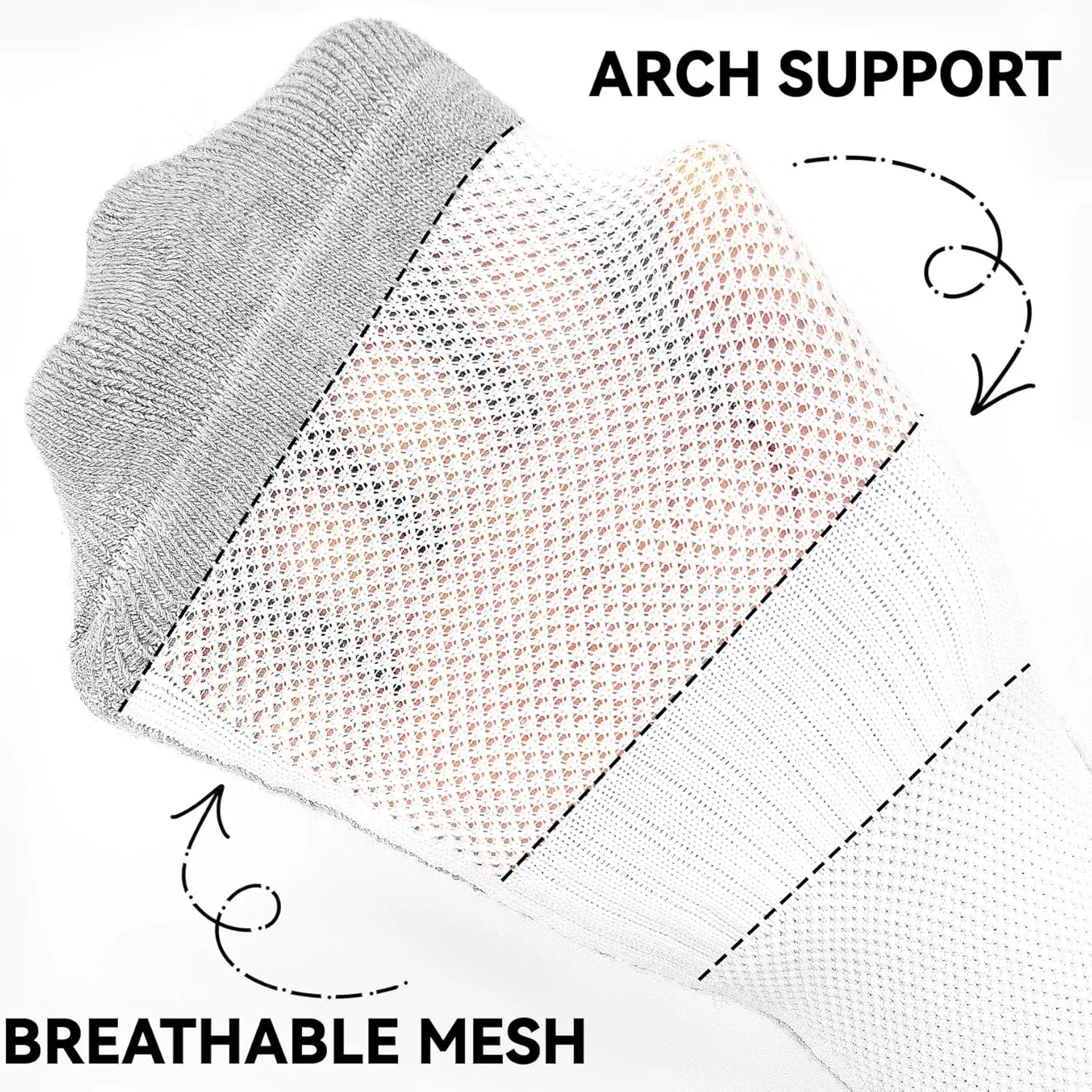 Men’s Non Slip Socks with Grips Yoga Pilates Anti Skid Athletic Ankle Gym Home Thick Cushioned Socks 4 Pairs
