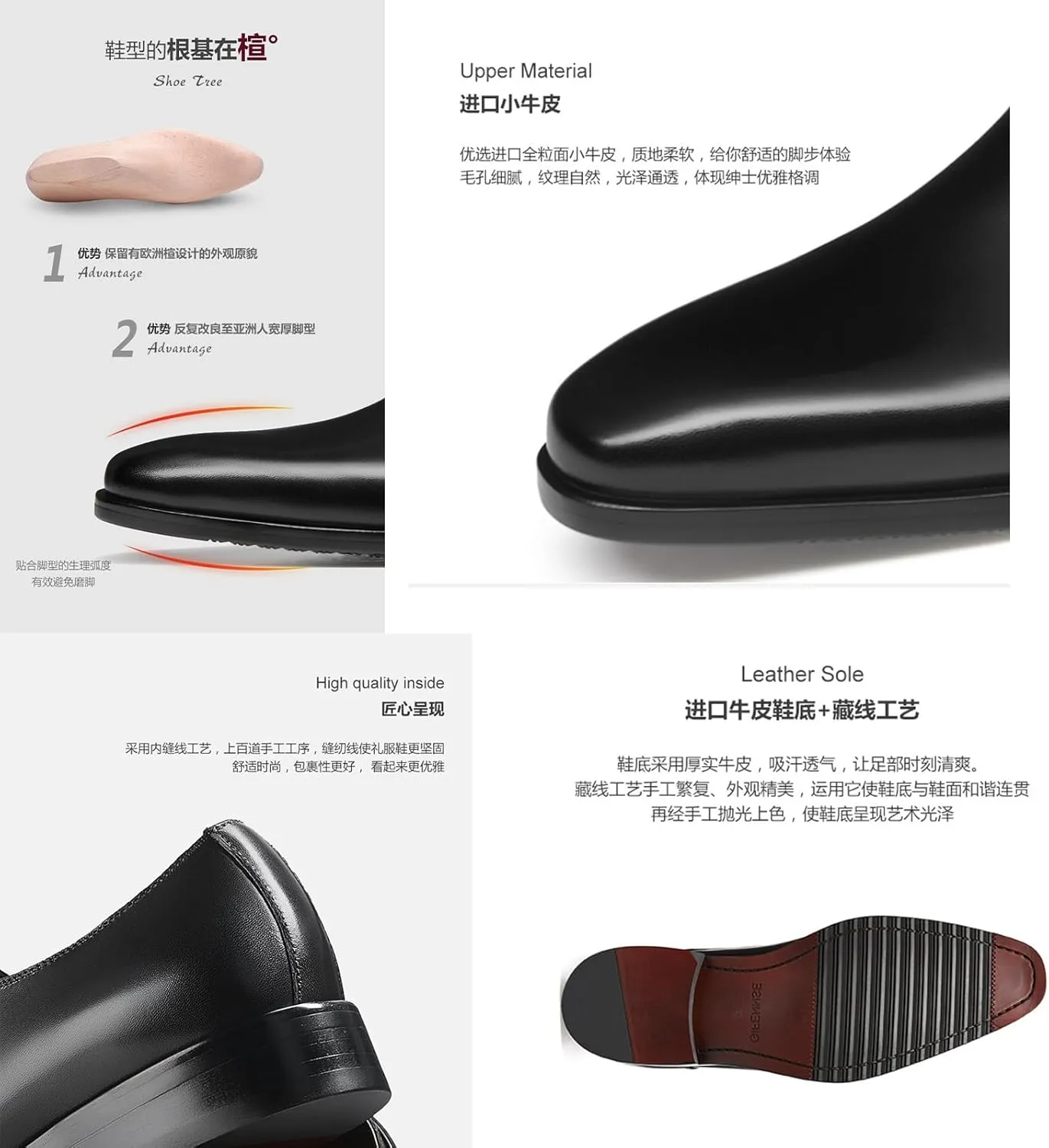 Mens Retro Comfort Slip On Monk Buckle Loafers Pointed-Toe Low Heel Polishing Leather Formal Tuxedo Shoes Fashion Business Dress Oxford Shoes