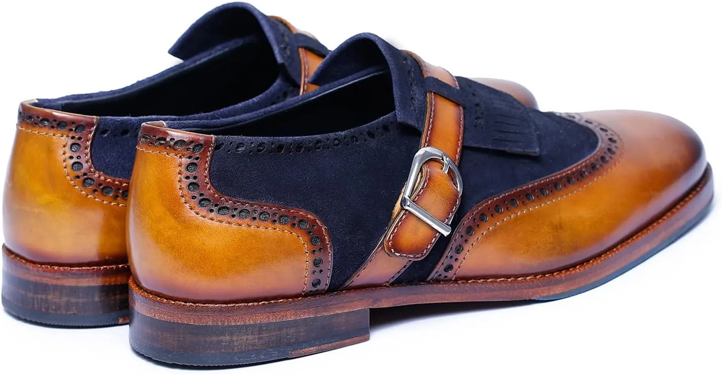 Men's Wingtip Brogue Kiltie Monk Strap Loafer Dress Shoes