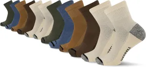 Merrell Men's and Women's Everyday Outdoor Crew Socks-6 & 12 Pairs-Cushioned Breathable Mesh