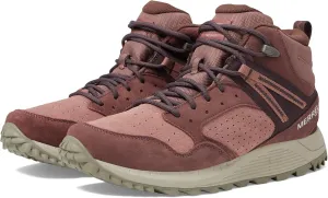 Merrell Women's Wildwood Mid Leather Waterproof Hiking Boot, Marron/Burlwood, 8.5