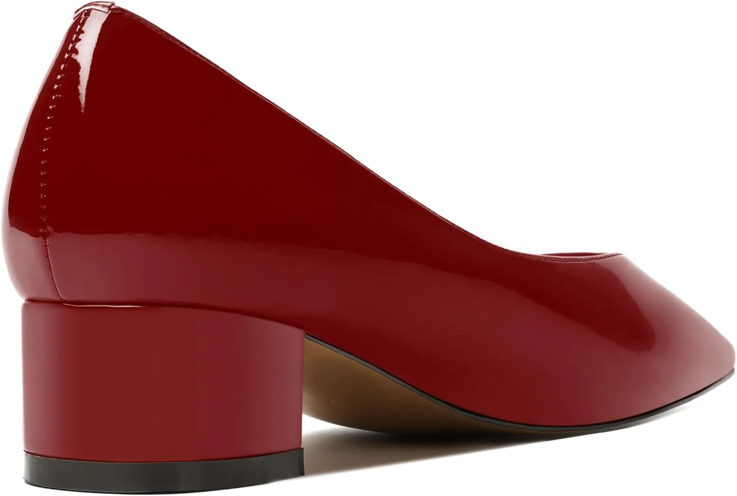 MERRORI Women's Low Heel 1.5 Inch Party Slip On Square Toe Chunky Casual Patent Fashion Pumps Shoes