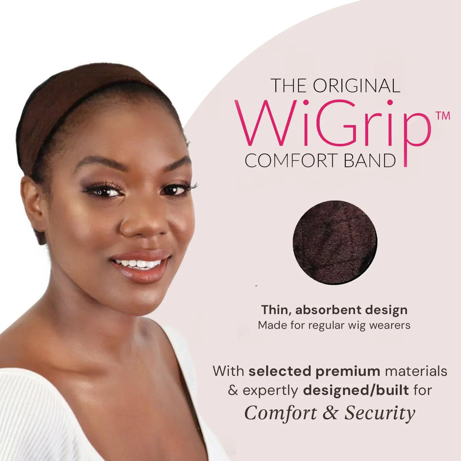 MILANO COLLECTION WiGrip, The Original Comfort Non Slip Wig Grip Band, Adjustable Wig Band for Glueless Support, Tension-Free, One Size Fits All, Chocolate Brown, 2 Pack
