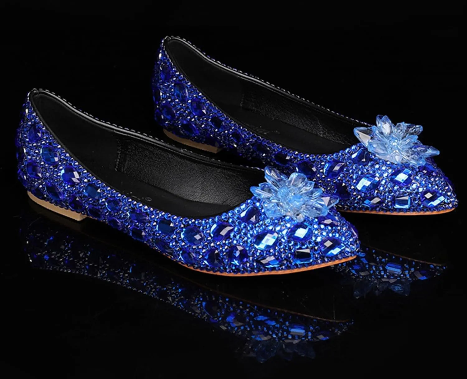 Minishion Wedding Shoes for Women Flats Comfortable Rhinestone Slip on Pumps Shoes