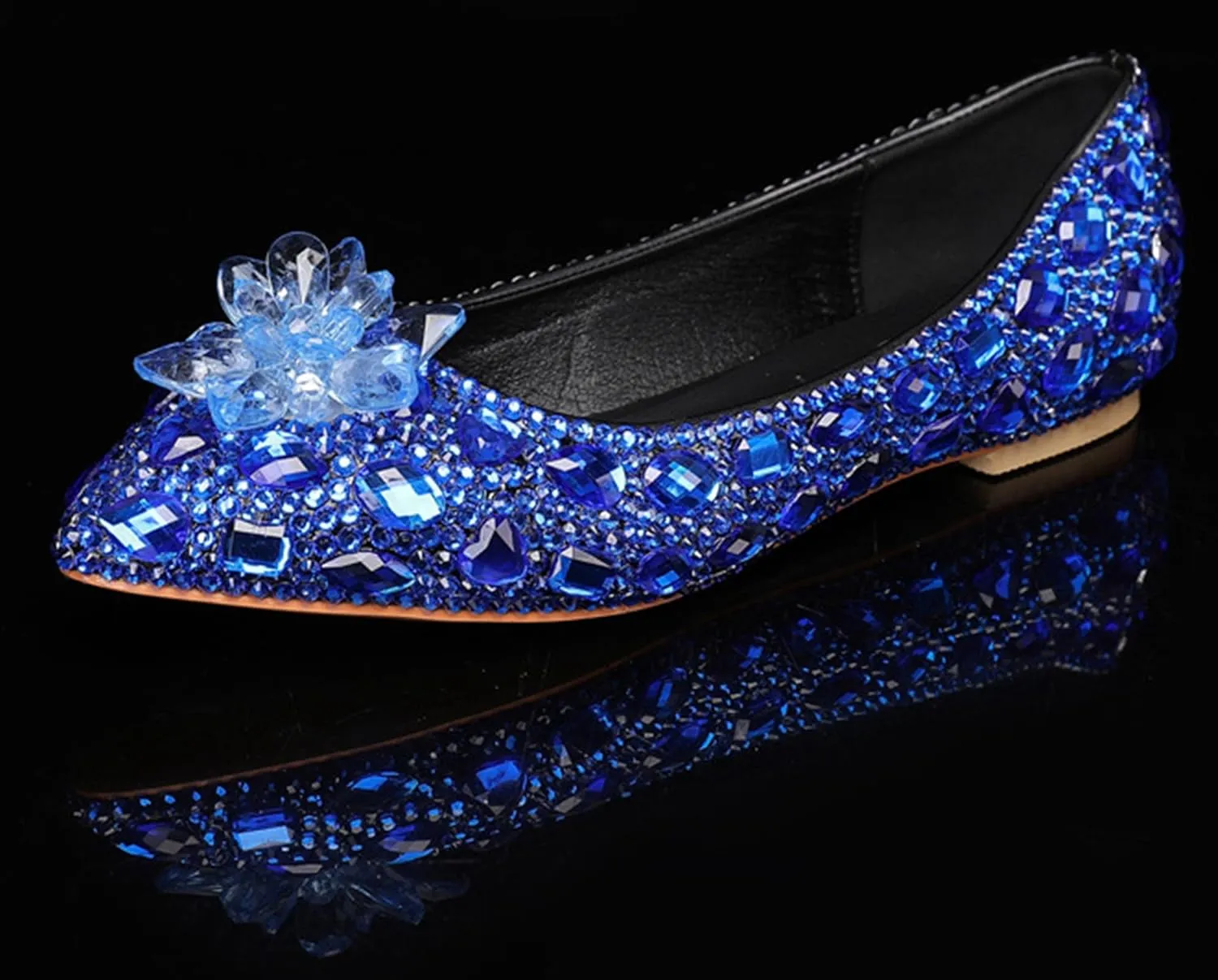 Minishion Wedding Shoes for Women Flats Comfortable Rhinestone Slip on Pumps Shoes
