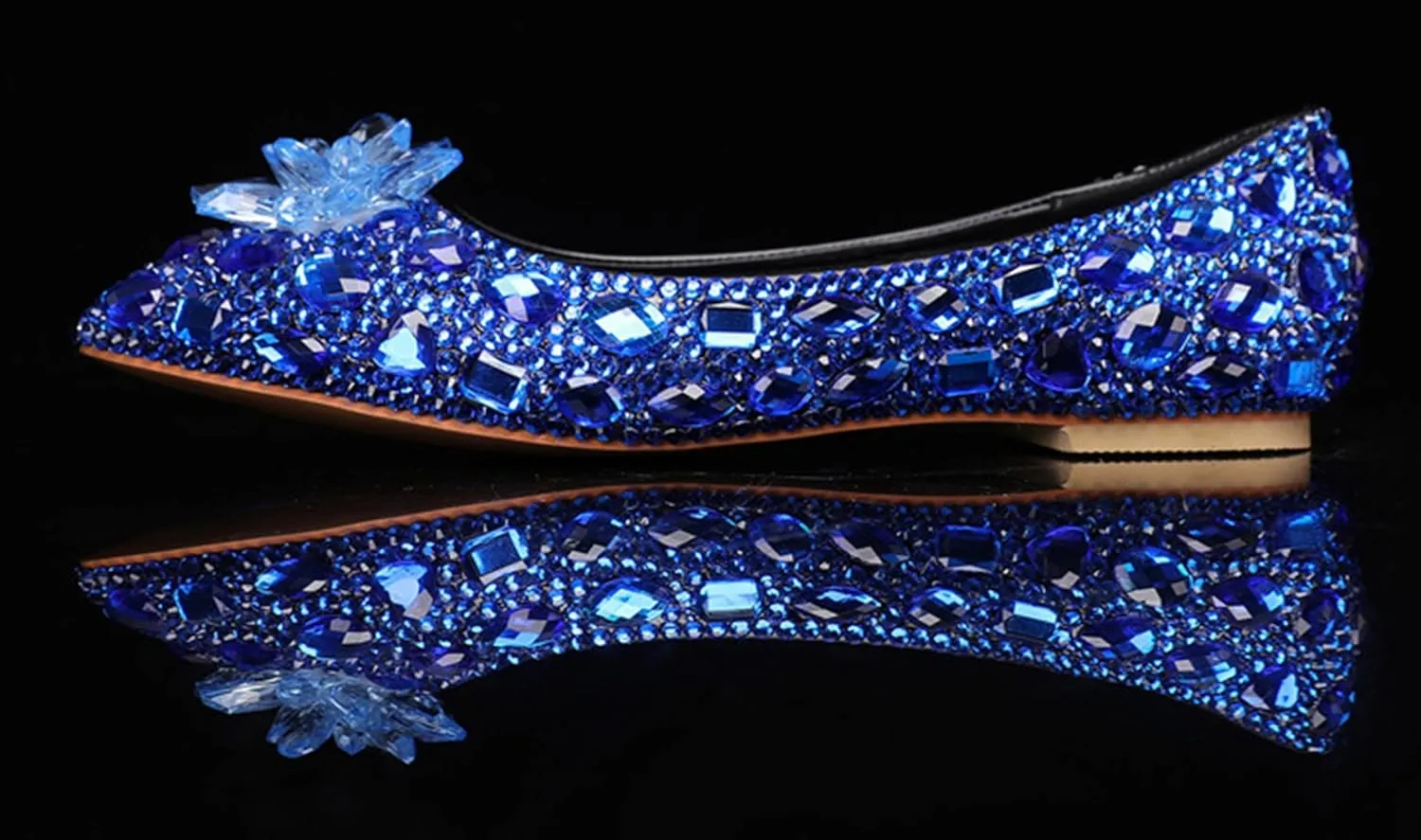 Minishion Wedding Shoes for Women Flats Comfortable Rhinestone Slip on Pumps Shoes