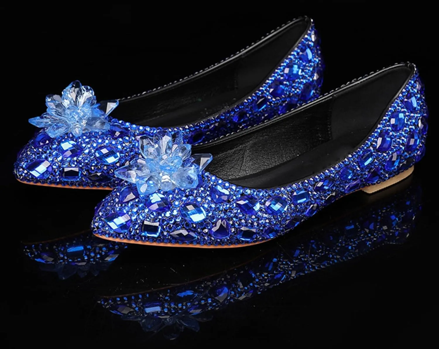 Minishion Wedding Shoes for Women Flats Comfortable Rhinestone Slip on Pumps Shoes
