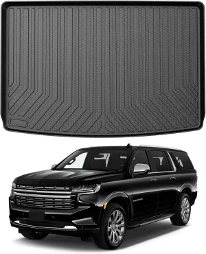 Mixsuper Cargo Liner for Chevrolet Suburban/GMC Yukon XL 2021-2023 2025 2026, All Weather Trunk Liner Rear Cargo Mat Behind The 3rd Row Seats Black