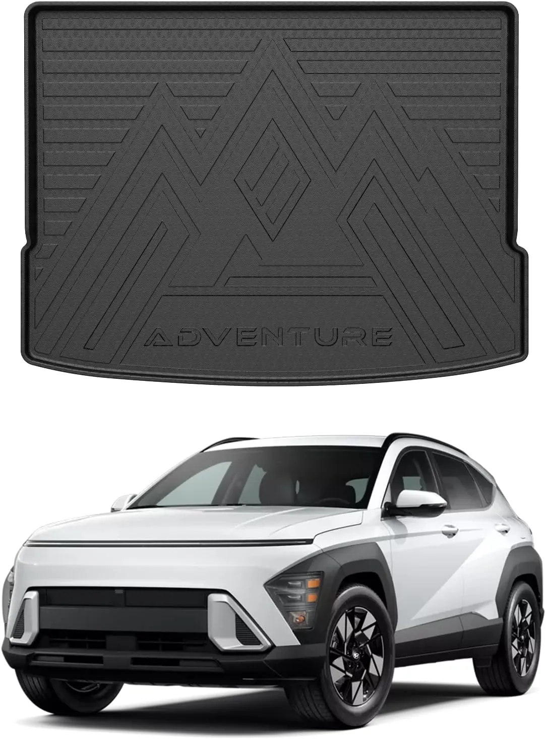 Mixsuper Cargo Liner for Hyundai Kona/Kona Electric (EV) 2024-2025, Trunk Mat for Hyundai Kona Accessories Cargo Mat Rear Trunk Liner Black