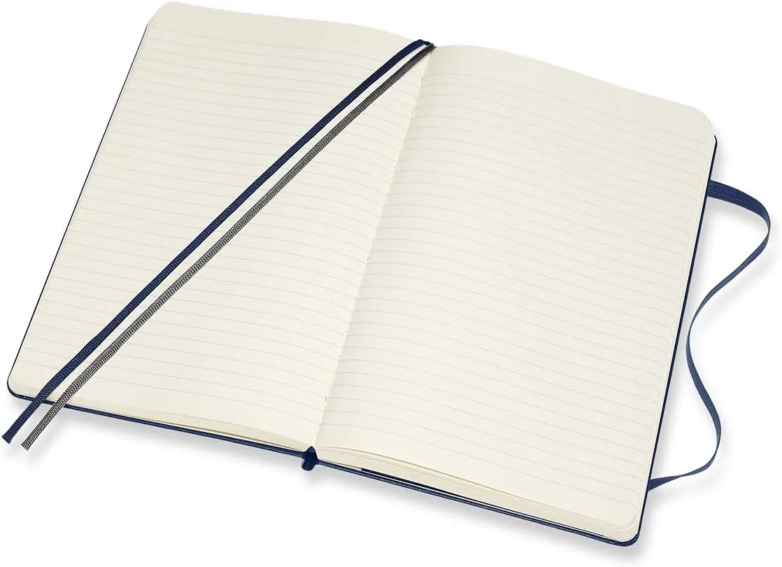 Moleskine QP060EXPB20 Classic Notebook, Expanded (400 Pages), Hardcover, Ruled, Large Size, W 5.1 x H 8.3 inches (13 x 21 cm), Sapphire Blue