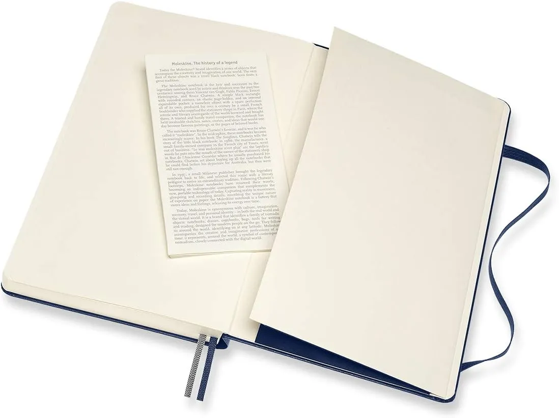 Moleskine QP060EXPB20 Classic Notebook, Expanded (400 Pages), Hardcover, Ruled, Large Size, W 5.1 x H 8.3 inches (13 x 21 cm), Sapphire Blue
