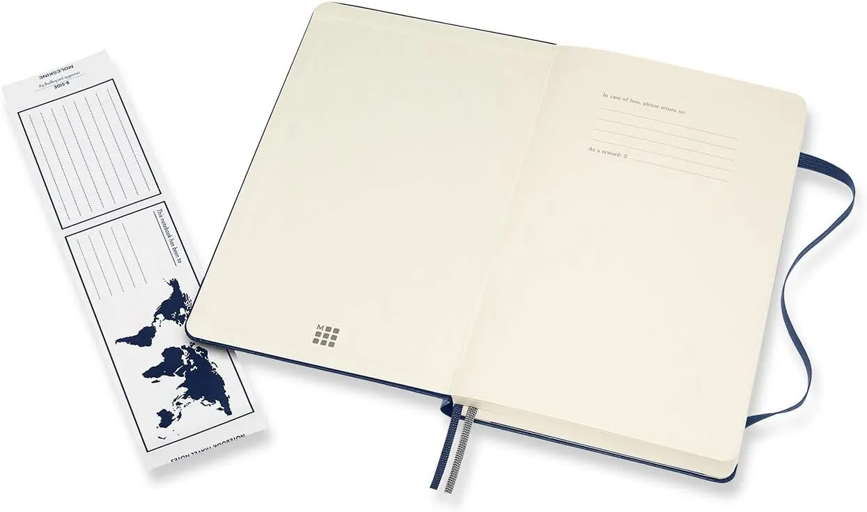Moleskine QP060EXPB20 Classic Notebook, Expanded (400 Pages), Hardcover, Ruled, Large Size, W 5.1 x H 8.3 inches (13 x 21 cm), Sapphire Blue