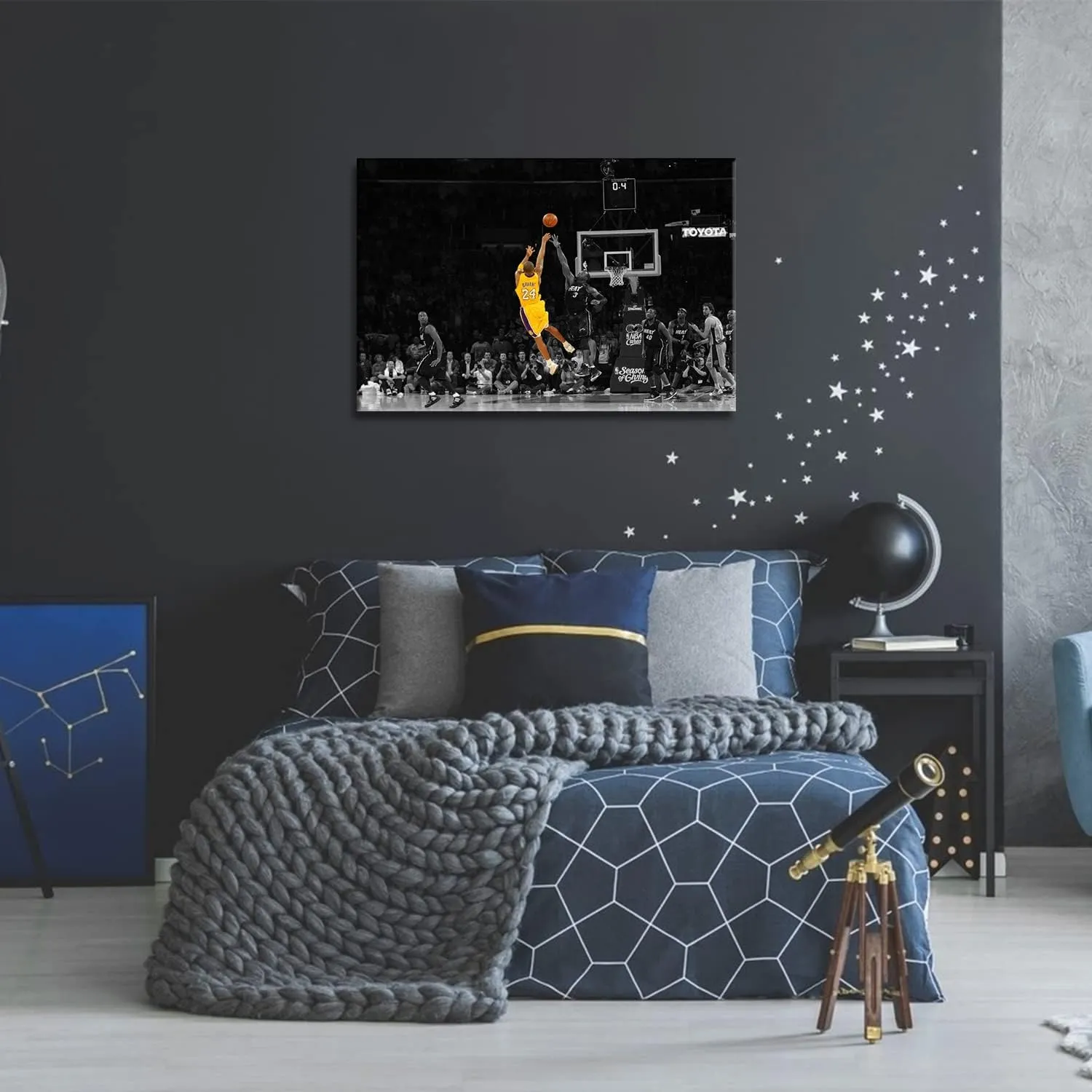 MOSTUNNA Kobe Bryant Canvas Wall Art - Kobe Poster Basketball Player Sports Wall Decor Poster Inspirational Mamba Mentality Motivational Home Decor For Boy’s Living Room Bedroom