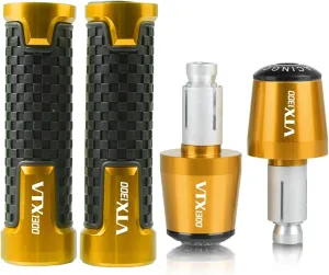 Motorcycle 22mm Motorcycle Hand Grips Handle Bar Handlebar Grip Ends Plug for H&ONDA VTX1300 VTX 1300 C/Retro/CX/Fury 2003-2019 2020 2021 (Color : Gold)