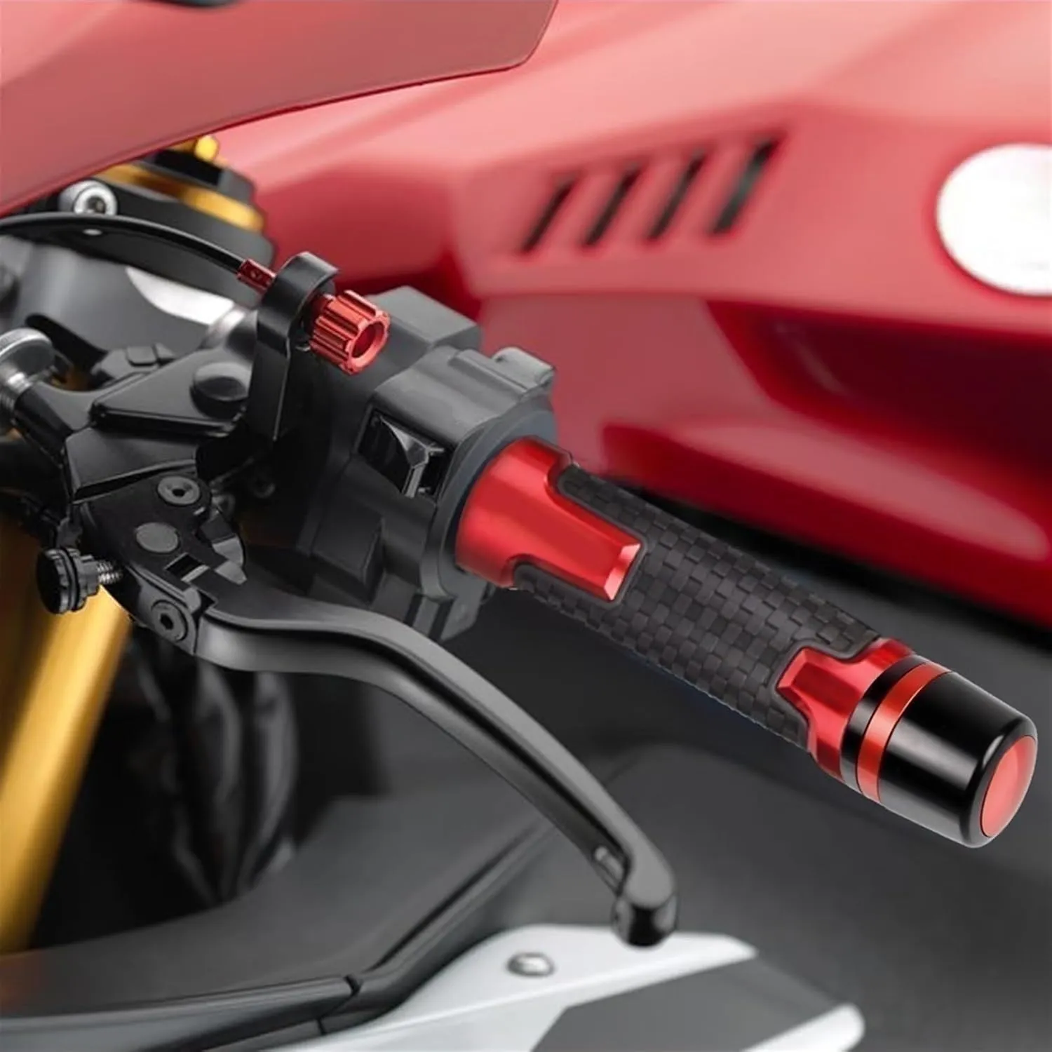 Motorcycle 22mm Motorcycle Hand Grips Handle Bar Handlebar Grip Ends Plug for H&ONDA VTX1300 VTX 1300 C/Retro/CX/Fury 2003-2019 2020 2021 (Color : Gold)