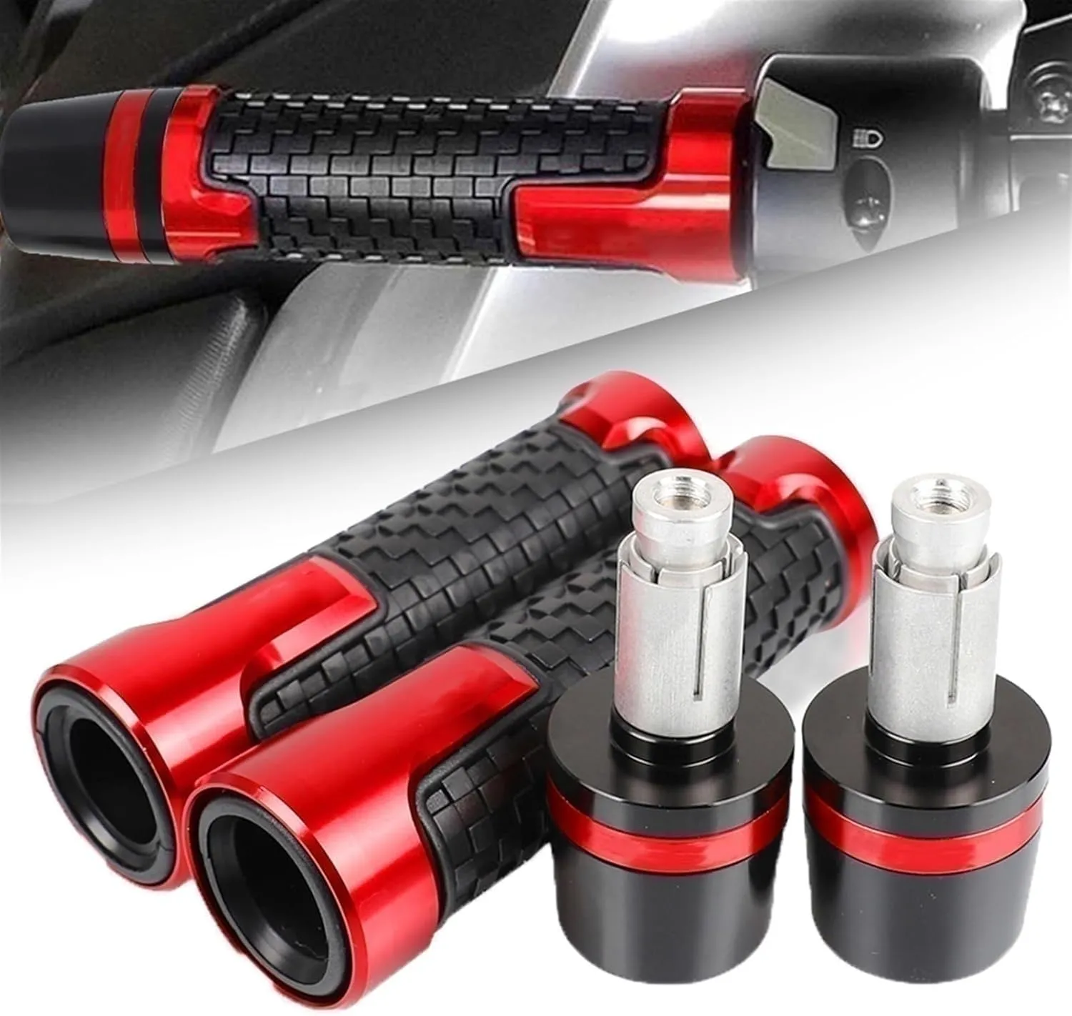 Motorcycle 22mm Motorcycle Hand Grips Handle Bar Handlebar Grip Ends Plug for H&ONDA VTX1300 VTX 1300 C/Retro/CX/Fury 2003-2019 2020 2021 (Color : Gold)