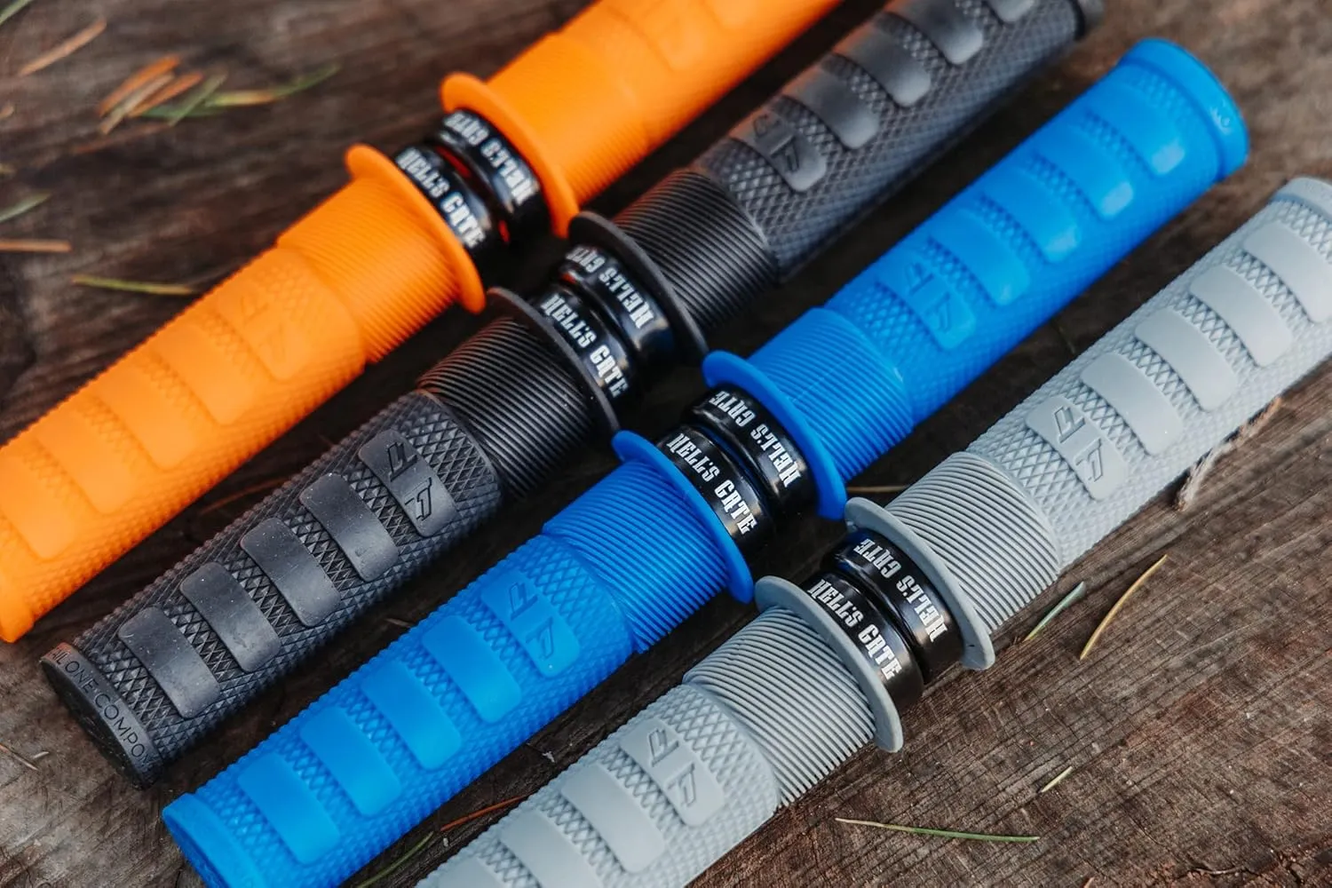 MTB Grips, Lock on, No-Twist, Grippy/Tacky, Cushioned - Hell's Gate Grips