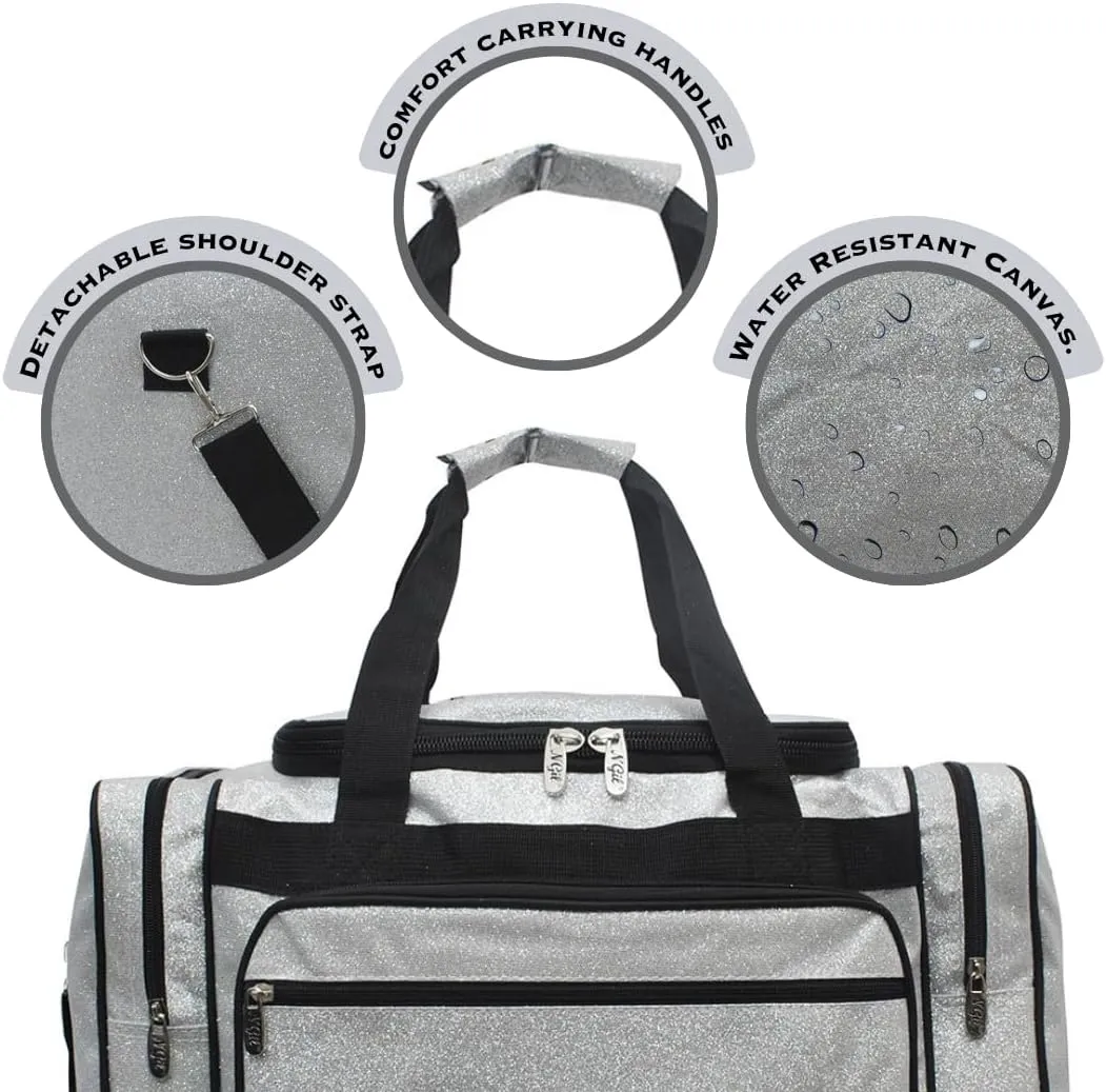 NGIL Canvas 23" inch Duffle Bag (Silver Glitter SLV)