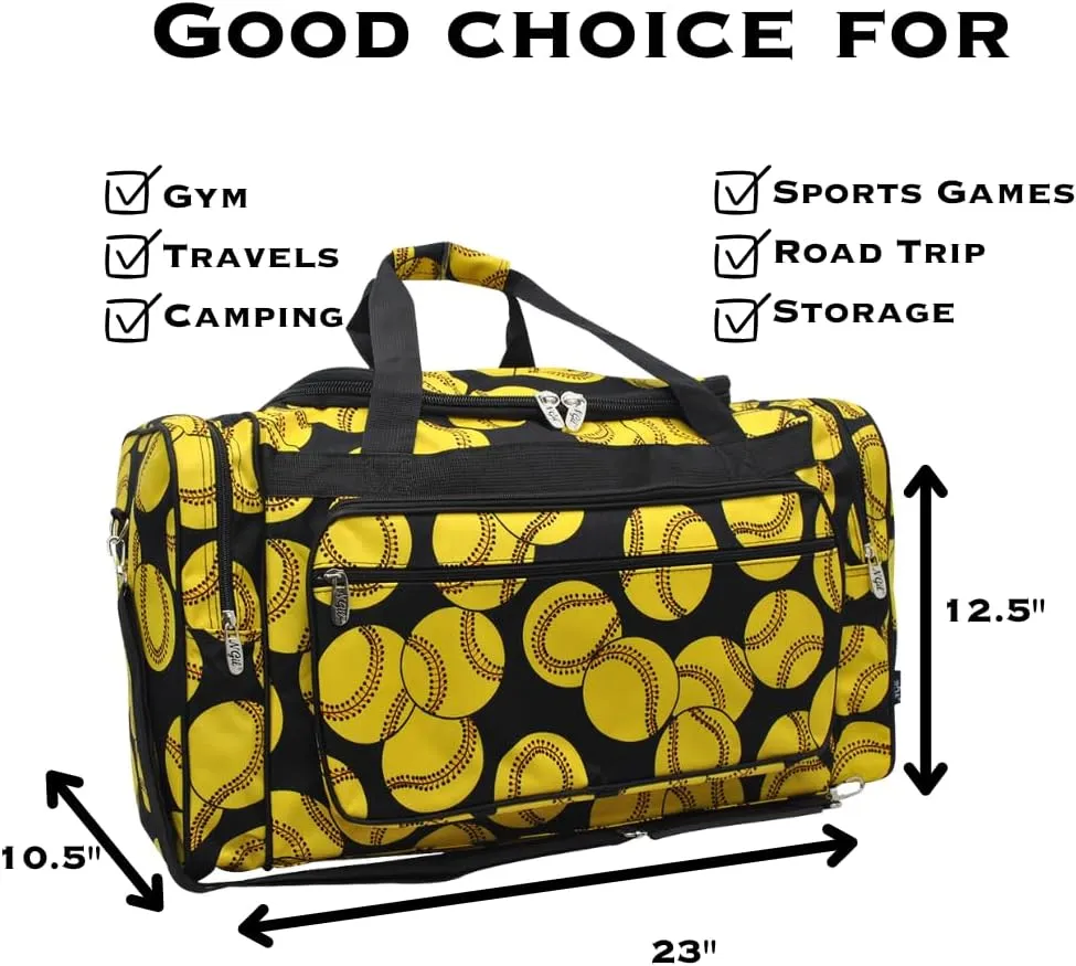 NGIL Canvas 23" inch Duffle Bag (Softball Print)
