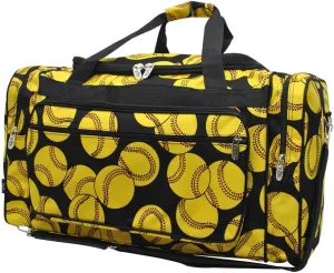 NGIL Canvas 23" inch Duffle Bag (Softball Print)