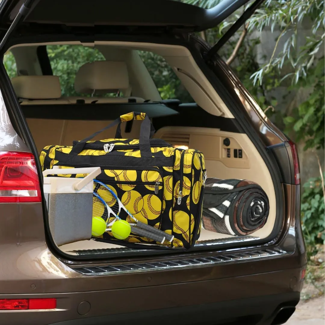 NGIL Canvas 23" inch Duffle Bag (Softball Print)