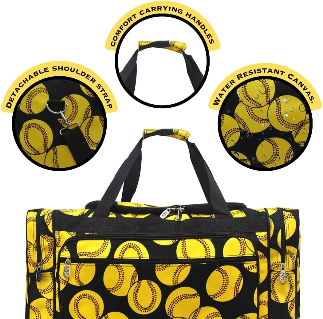 NGIL Canvas 23" inch Duffle Bag (Softball Print)