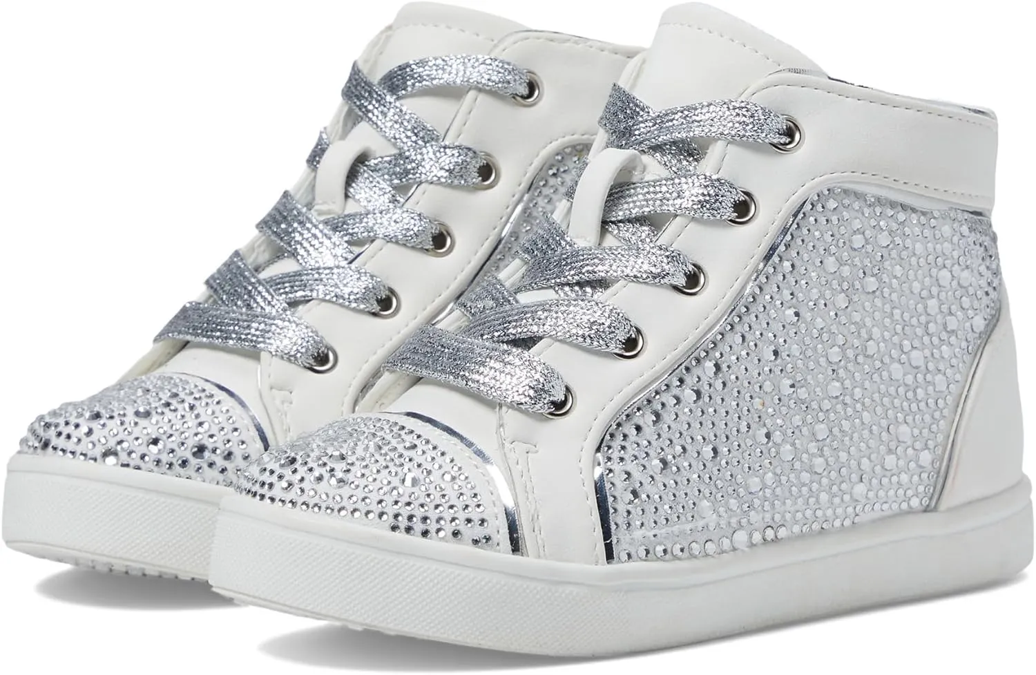 NINA Girl's Cossette (Toddler/Little Kid/Big Kid) White Microsuede/Stones 4 Big Kid M