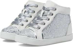 NINA Girl's Cossette (Toddler/Little Kid/Big Kid) White Microsuede/Stones 4 Big Kid M