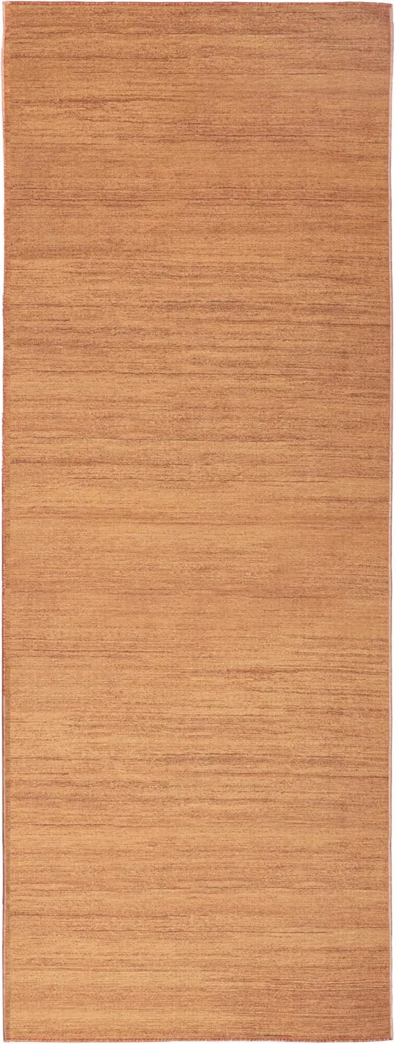 Nourison Washable Essentials Modern Copper 2' x 6' Area Rug, Non Shedding, Bed Room, Living Room, Dining Room, Kitchen (2x6)