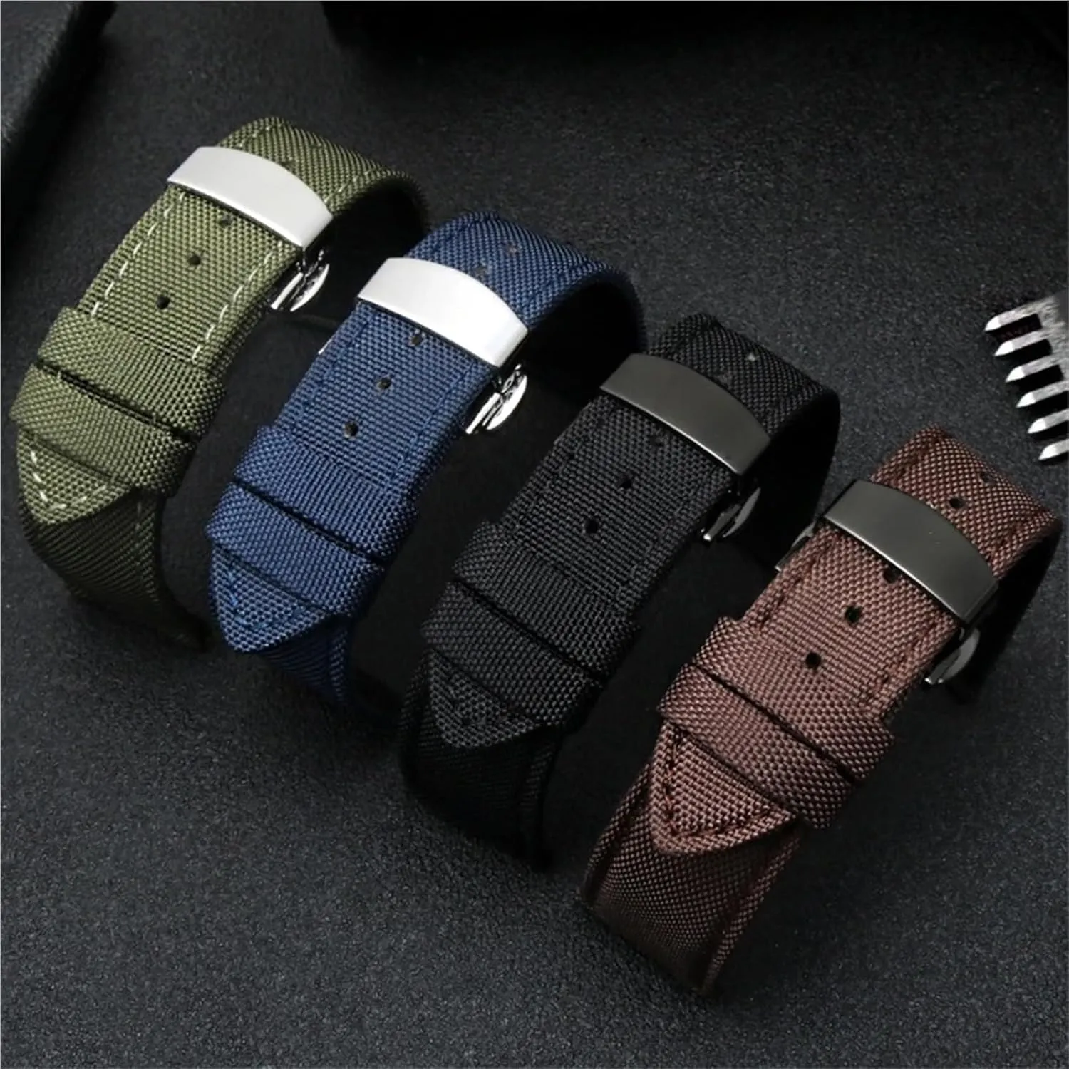 Nylon Canvas Watch Strap 20mm 22mm 24mm Quick Release Watch Band Men Women Universal Bracelet Watchband