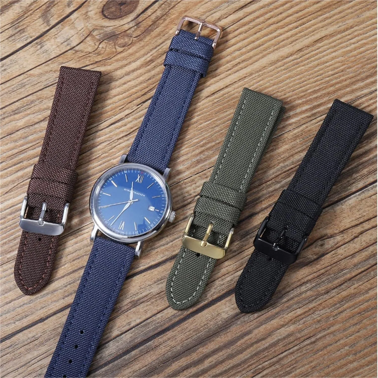 Nylon Canvas Watch Strap 20mm 22mm 24mm Quick Release Watch Band Men Women Universal Bracelet Watchband