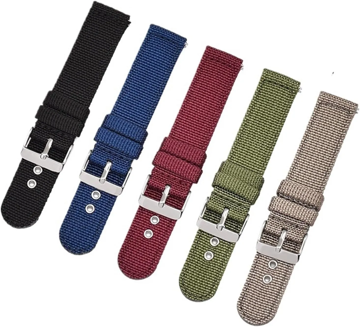 Nylon Canvas Watch Strap 20mm 22mm 24mm Quick Release Watch Band Men Women Universal Bracelet Watchband