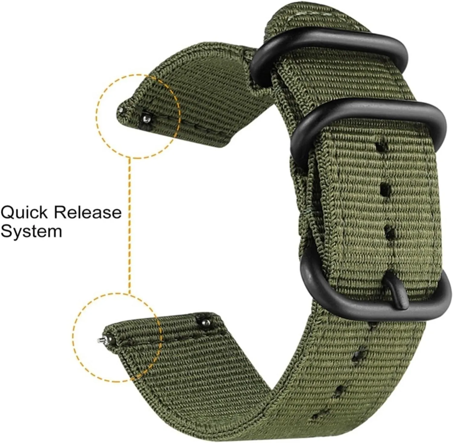 Nylon Canvas Watch Strap 20mm 22mm 24mm Quick Release Watch Band Men Women Universal Bracelet Watchband