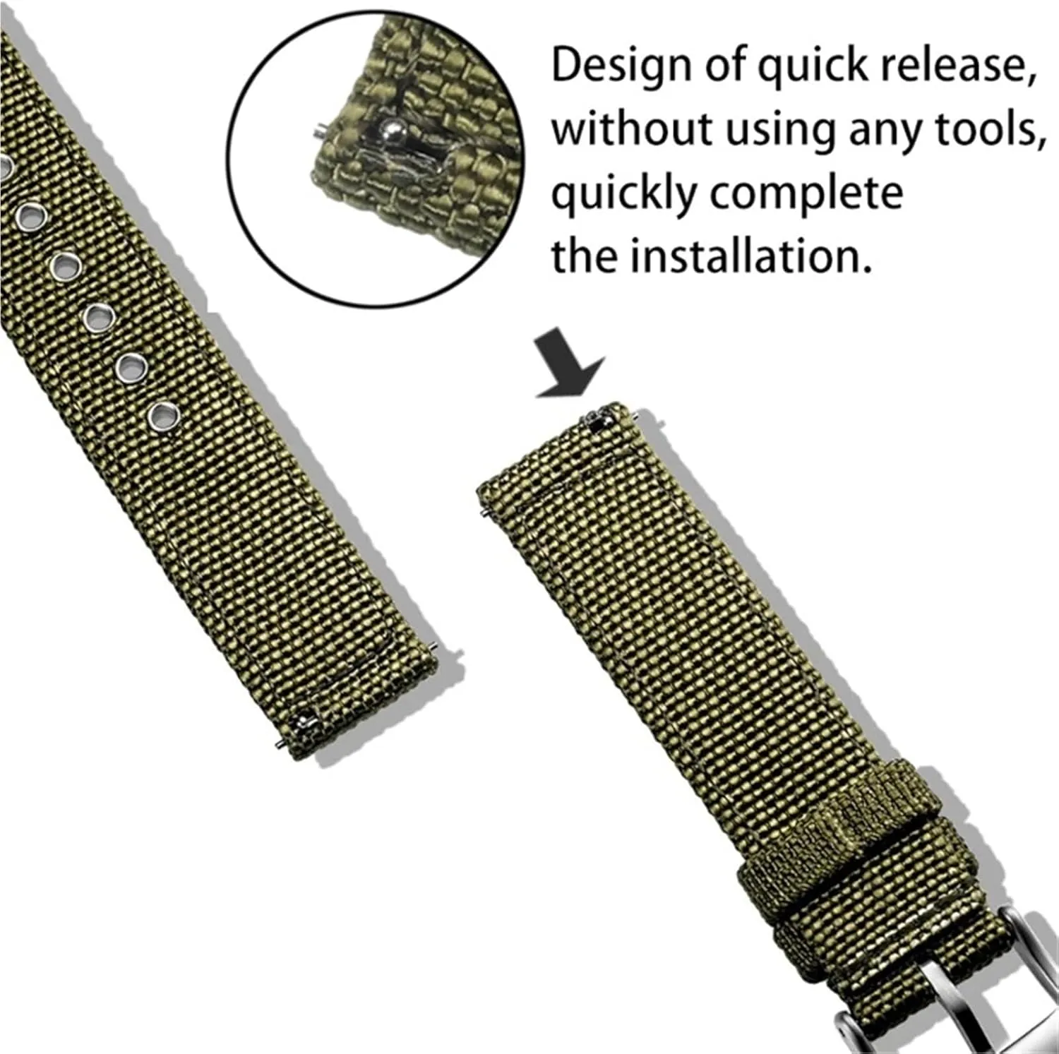 Nylon Canvas Watch Strap 20mm 22mm 24mm Quick Release Watch Band Men Women Universal Bracelet Watchband