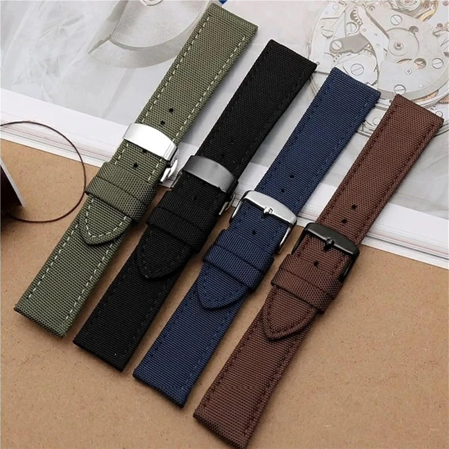 Nylon Canvas Watch Strap 20mm 22mm 24mm Quick Release Watch Band Men Women Universal Bracelet Watchband