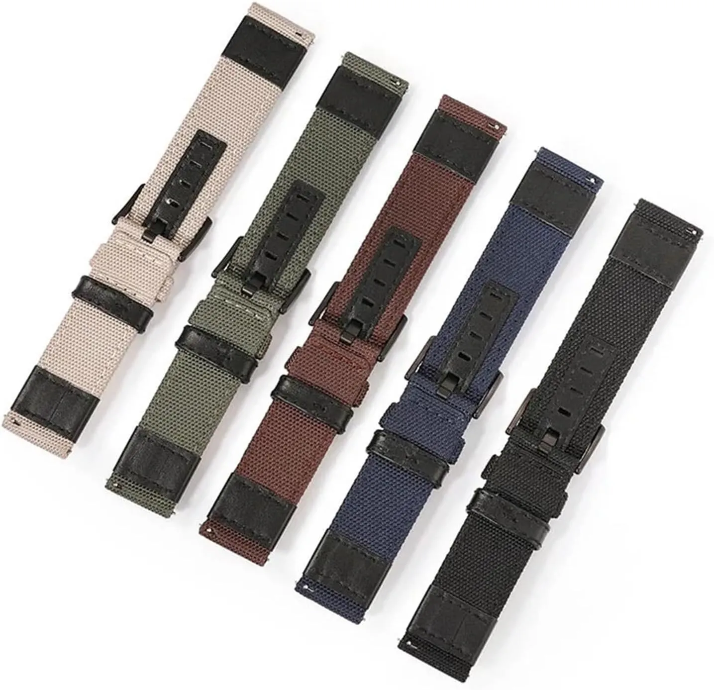 Nylon Canvas Watch Strap 20mm 22mm 24mm Quick Release Watch Band Men Women Universal Sport Bracelet Watchband