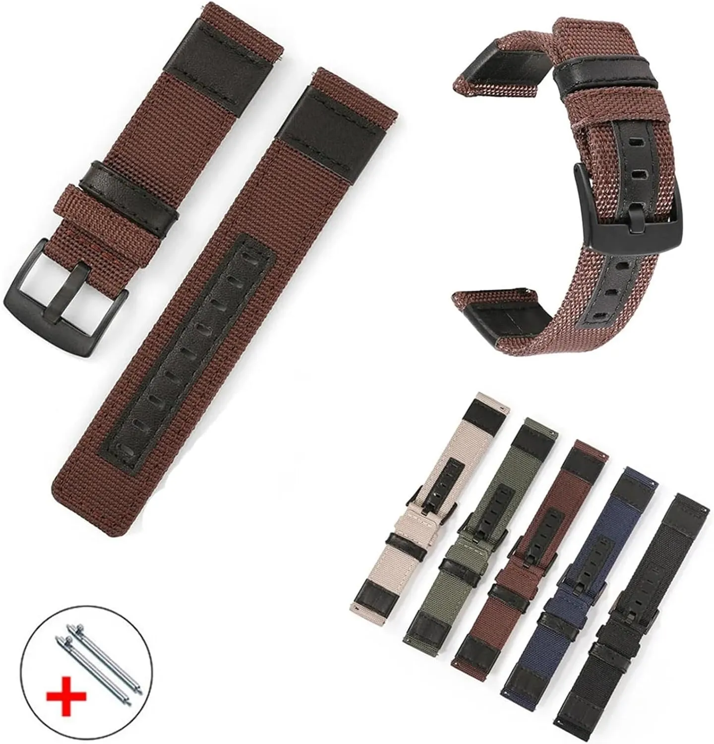 Nylon Canvas Watch Strap 20mm 22mm 24mm Quick Release Watch Band Men Women Universal Sport Bracelet Watchband