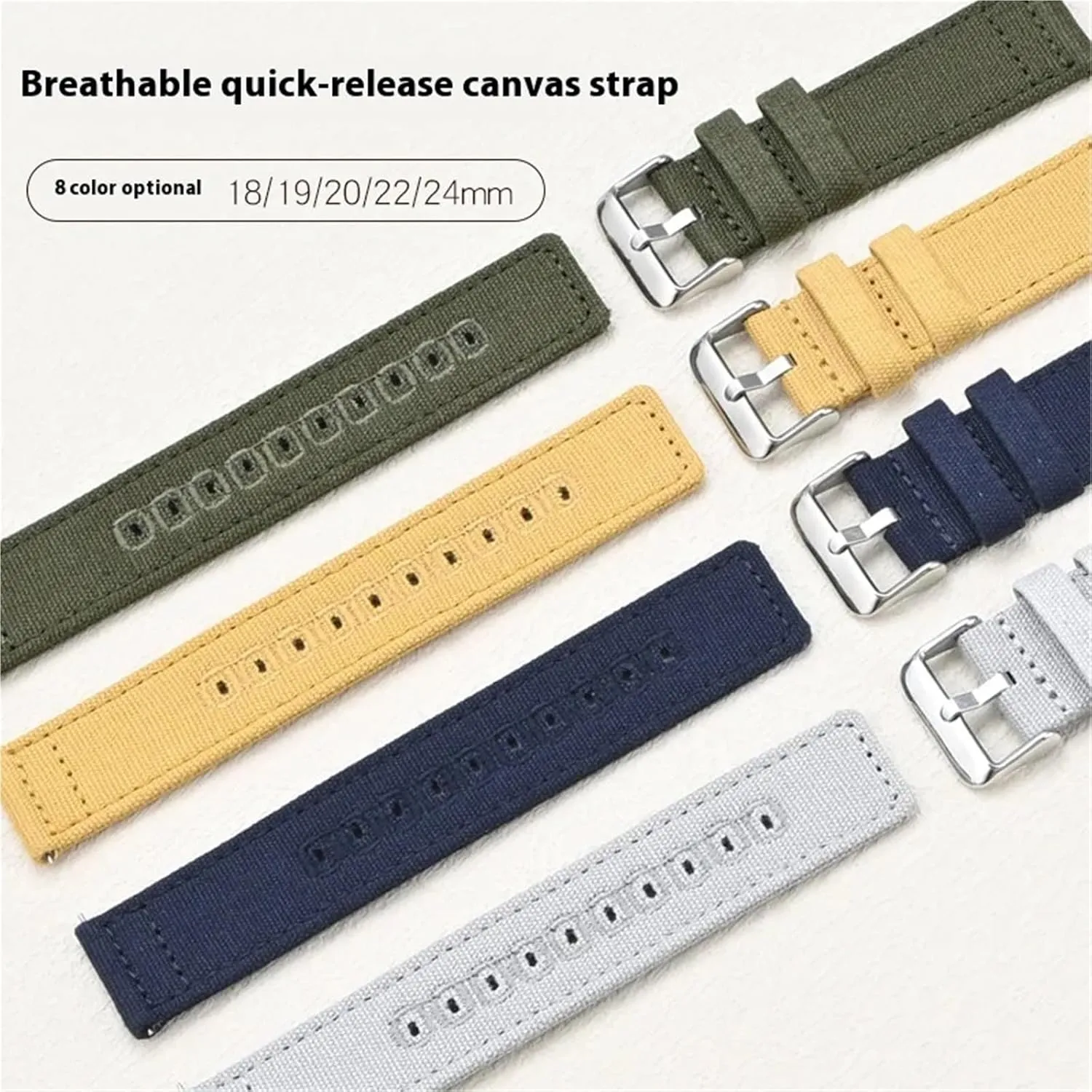 Nylon Canvas Watch Strap 20mm 22mm Quick Release Watch Band Men Women Universal Bracelet Watchband