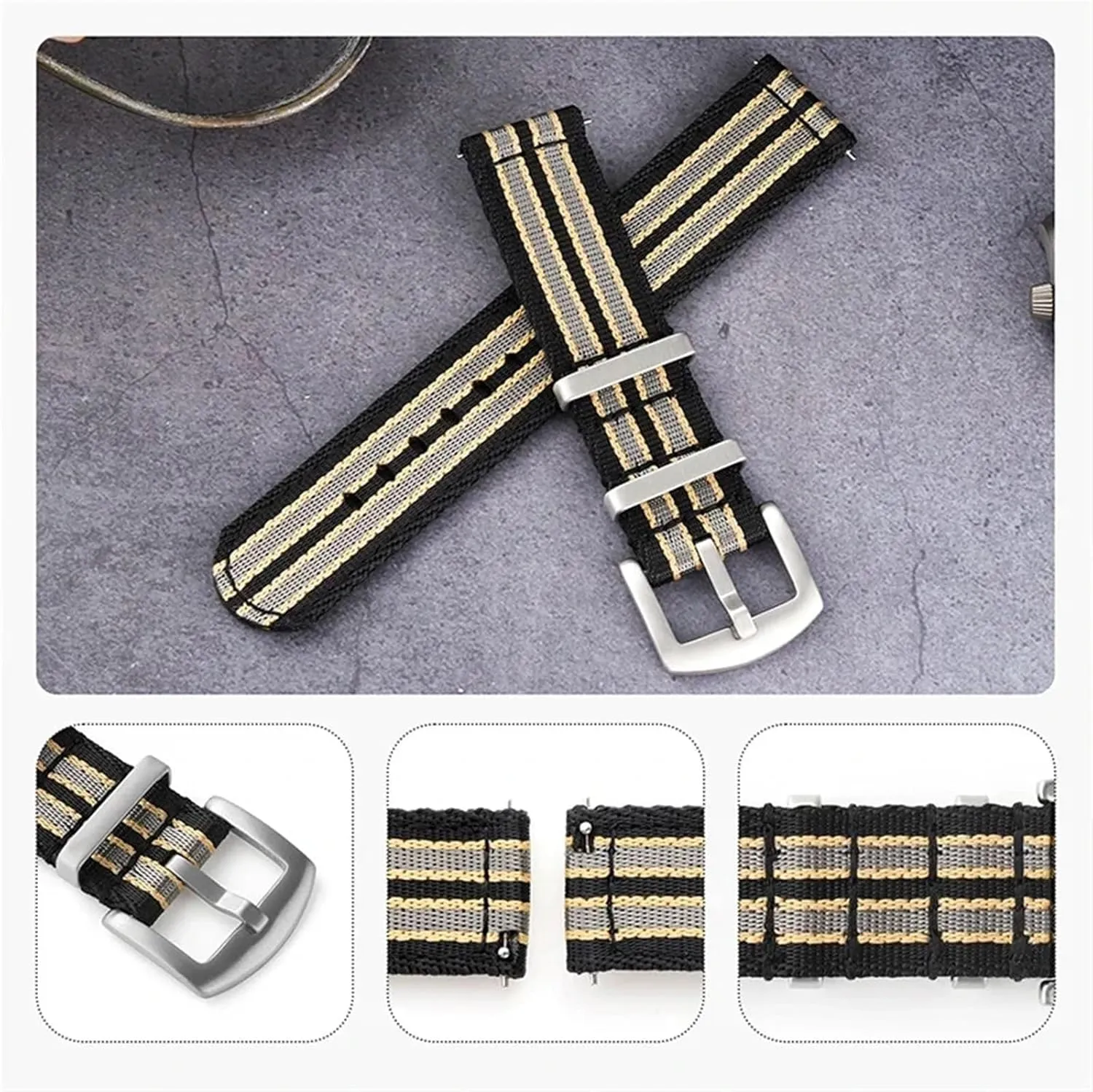 Nylon Canvas Watch Strap 20mm 22mm Quick Release Watch Band Men Women Universal Bracelet Watchband