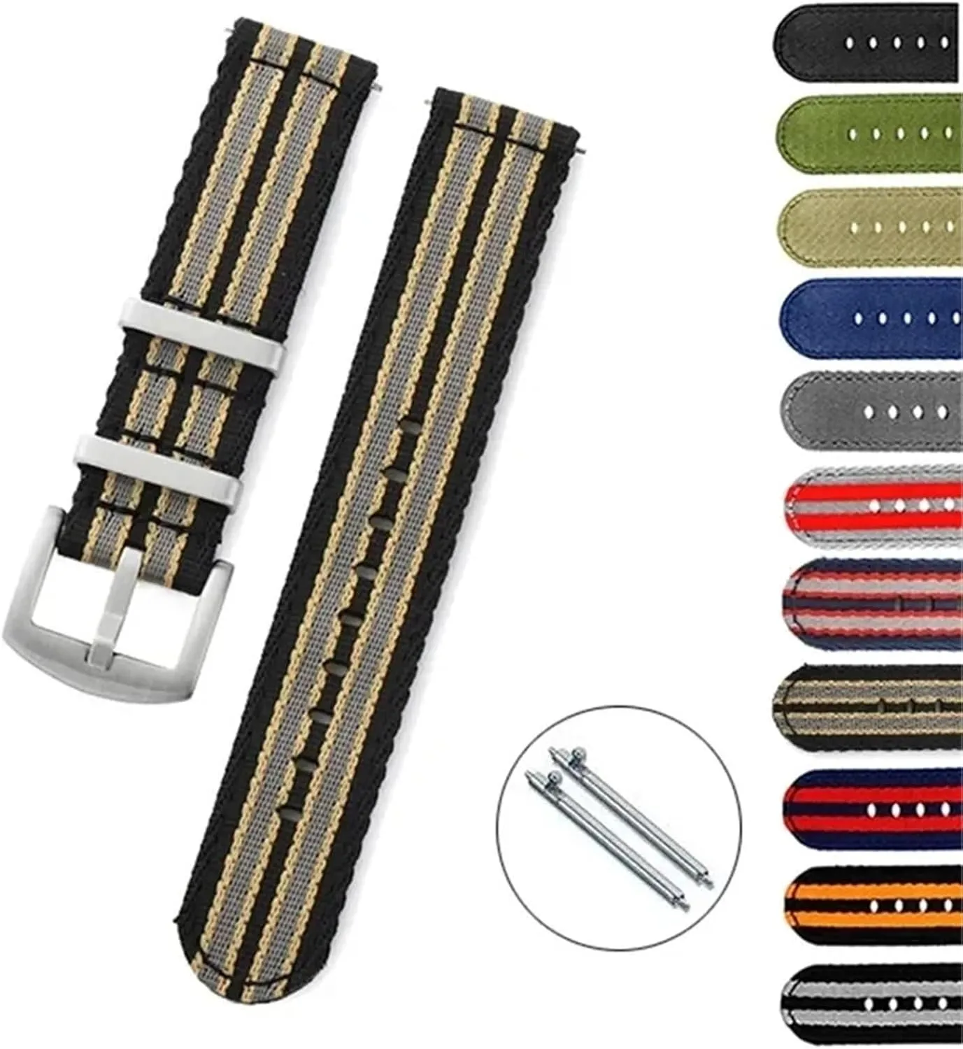 Nylon Canvas Watch Strap 20mm 22mm Quick Release Watch Band Men Women Universal Bracelet Watchband