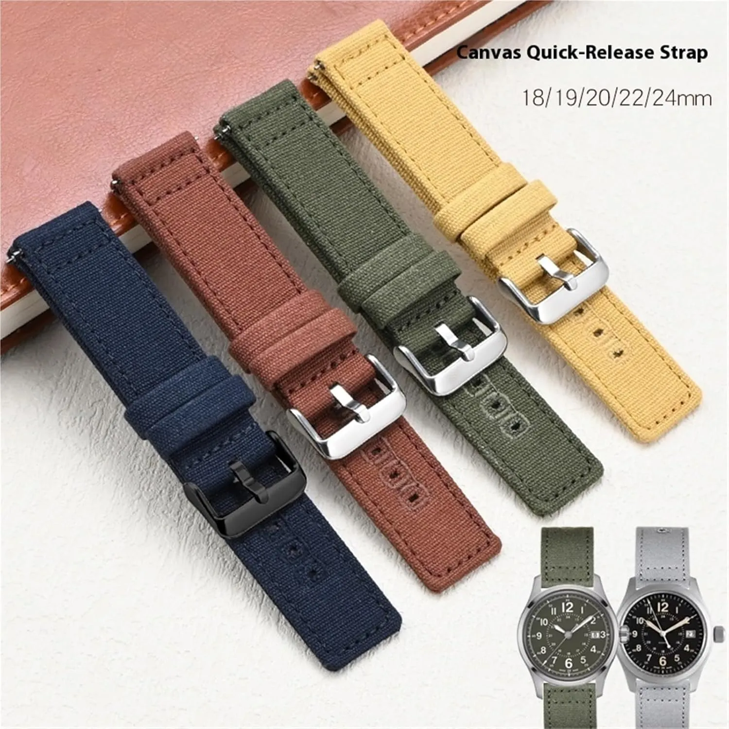 Nylon Canvas Watch Strap 20mm 22mm Quick Release Watch Band Men Women Universal Bracelet Watchband