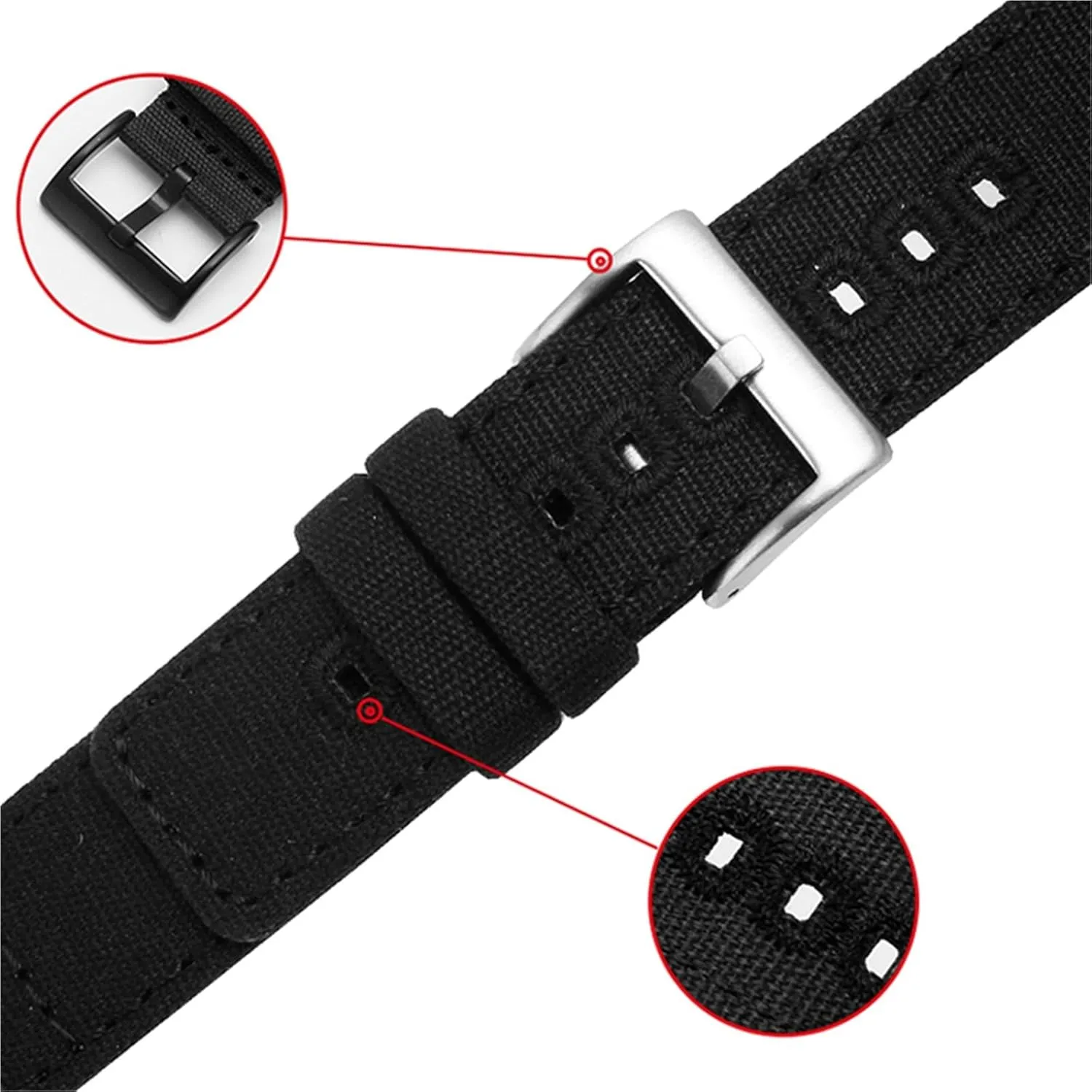 Nylon Watch Band Replacement Strap 18mm 19mm 20mm 22mm Quick Release Watchband Men Women Universal Strap